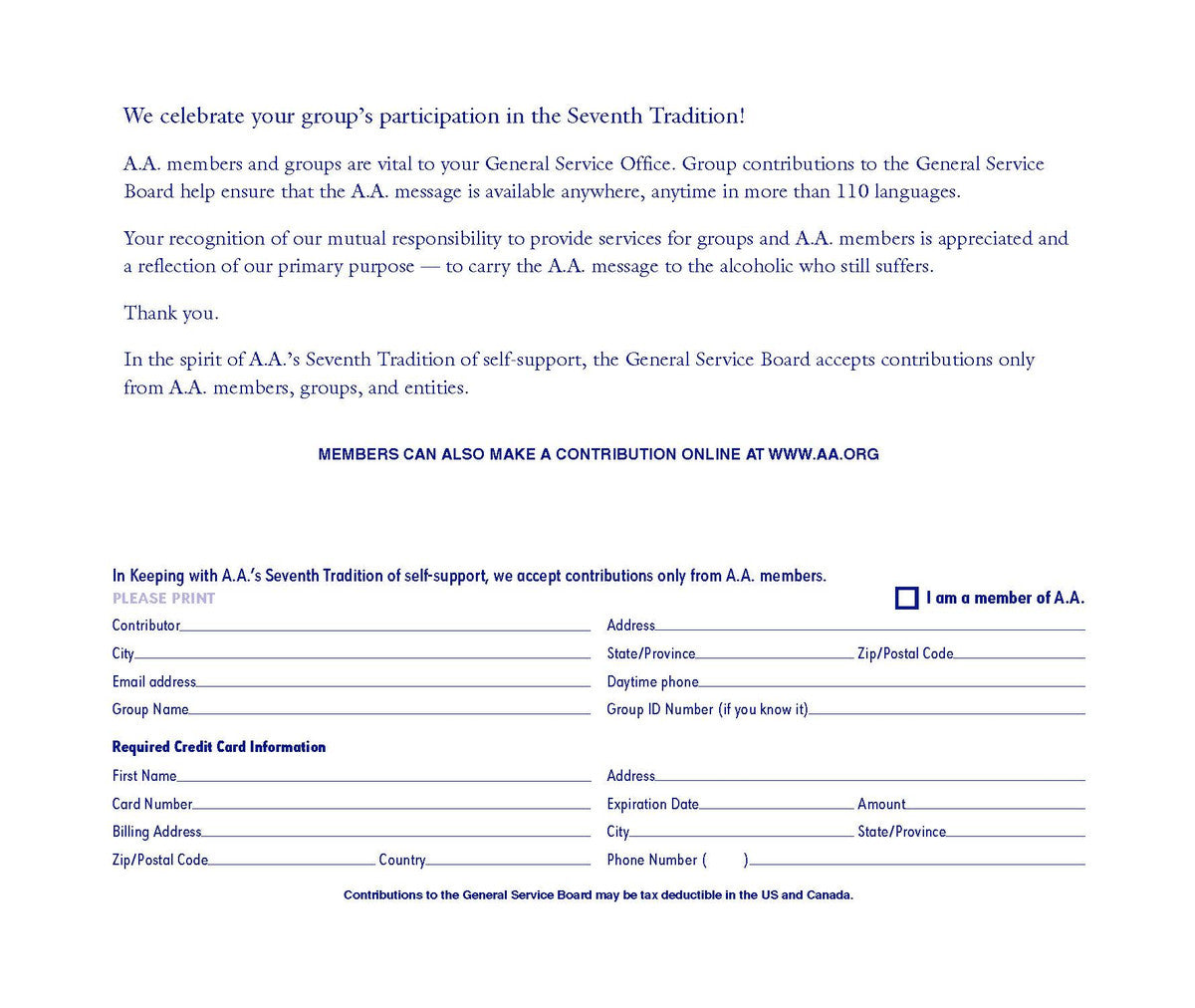 GSO Contribution Envelope