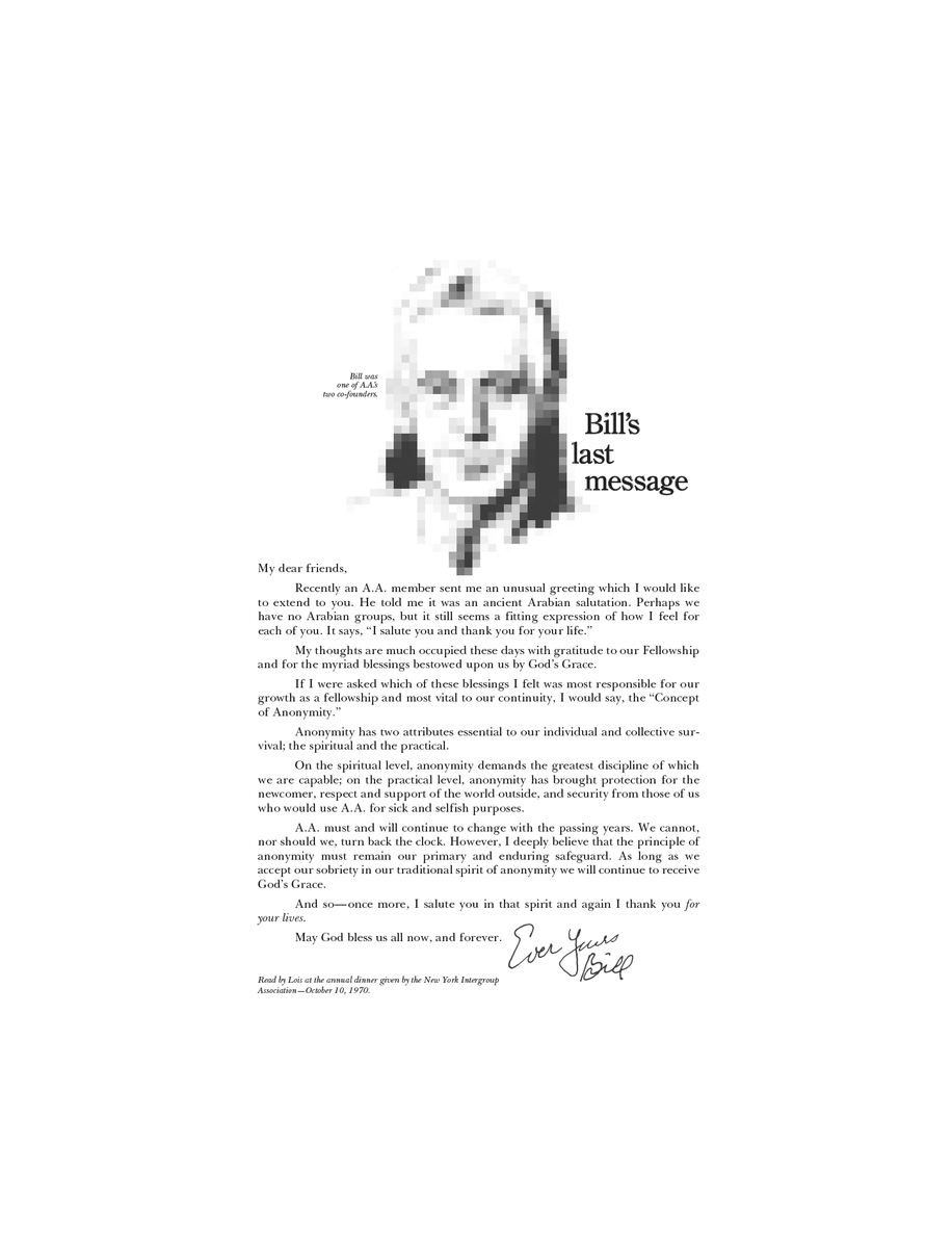 Bill's Last Message, Dr. Bob's Farewell Talk (Parchment)