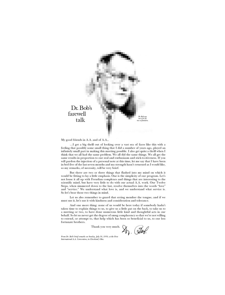Bill's Last Message, Dr. Bob's Farewell Talk (Parchment)
