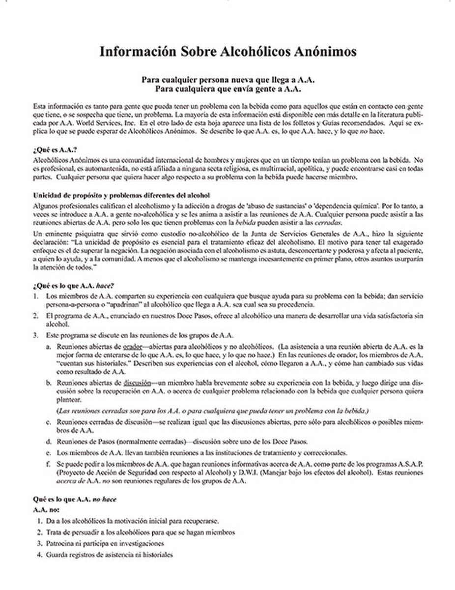 Información sobre A.A.