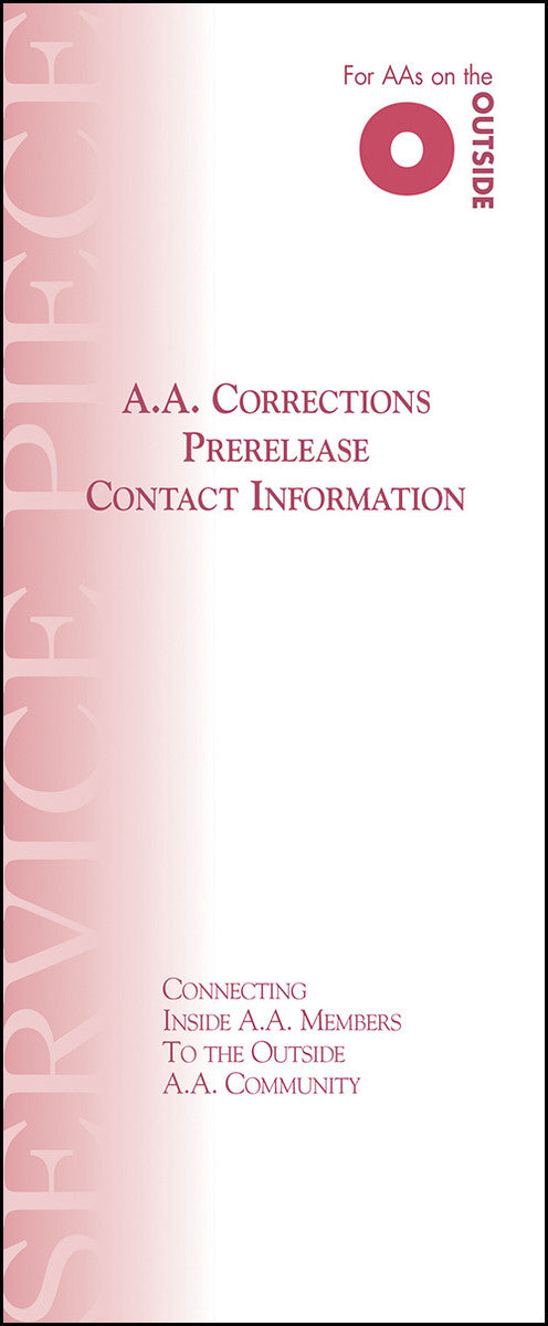A.A. Corrections Prerelease Contact Information (For AAs on the Outside)