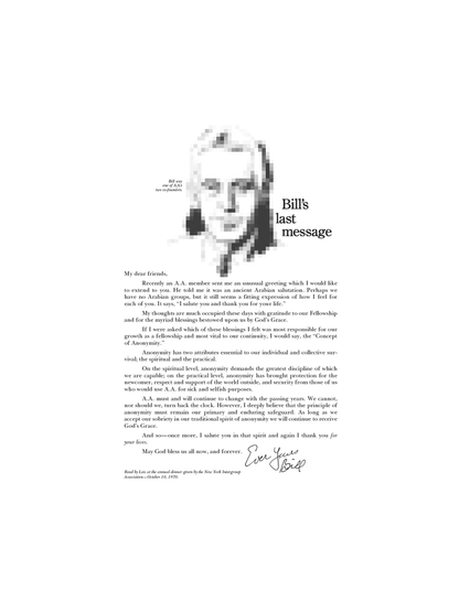 Bill's Last Message, Dr. Bob's Farewell Talk (Parchment)