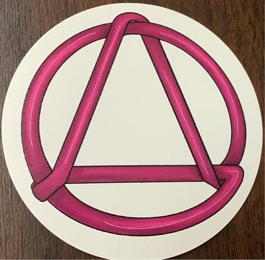 Magenta Circle & Triangle Vinyl Sticker