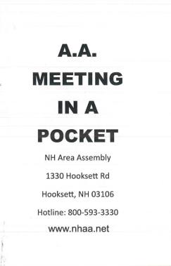 A.A. Meeting In A Pocket